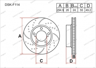 Тормозные диски Great DSK-F114 (Передняя) фото 1