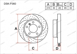 Тормозные диски Great DSK-F060 (Передняя) фото 1