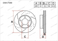 Тормозные диски Great DSK-F099 (Передняя)