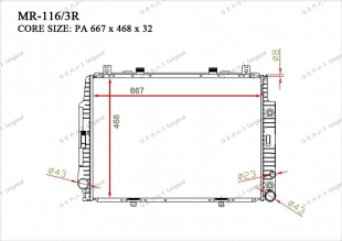 Радиатор основной Gerat MR-116/3R фото 1
